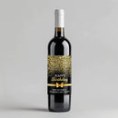 Gold Confetti Bow Birthday Wine Label