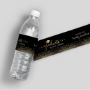 Gold Confetti Graduation Water Bottle Labels