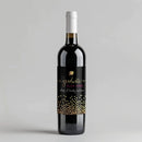 Gold Confetti Graduation Wine Label