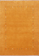 Gold Contemporary Gabbeh Border Design Hand Loomed Wool Area Rug