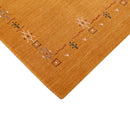 Gold Contemporary Gabbeh Border Design Hand Loomed Wool Area Rug