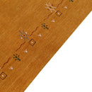 Gold Contemporary Gabbeh Border Design Hand Loomed Wool Area Rug