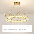 Gold crown crystal chandelier bedroom petal ring light