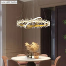 DecorBites™ Nordic Style Crown Crystal Flower Pendant Light