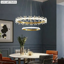 DecorBites™ Nordic Style Crown Crystal Flower Pendant Light