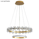 DecorBites™ Nordic Style Crown Crystal Flower Pendant Light