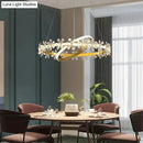DecorBites™ Nordic Style Crown Crystal Flower Pendant Light