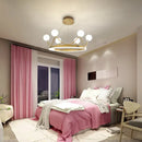 Gold crown led chandelier kids room spherical lighting