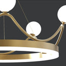 Gold crown led chandelier kids room spherical lighting