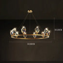 Gold crystal circular dining room chandelier pendant light