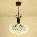 Gold crystal flower pendant chandelier dining room light