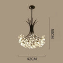 Gold crystal flower pendant chandelier dining room light