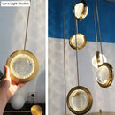 Gold crystal glass led pendant lights for dining room kitchen