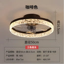 Gold crystal led ceiling fan bedroom light with remote control