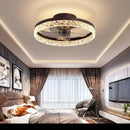 Gold crystal led ceiling fan bedroom light with remote control