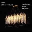 Gold crystal led chandeliers dining room pendant light