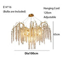 Gold crystal led chandeliers dining room pendant light