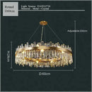 Gold crystal led oval chandelier dining room pendant light