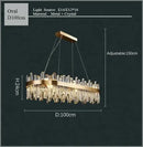 Gold crystal led oval chandelier dining room pendant light