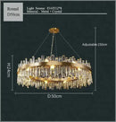 Gold crystal led oval chandelier dining room pendant light