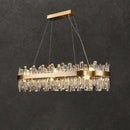 Gold crystal led oval chandelier dining room pendant light