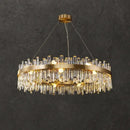 Gold crystal led oval chandelier dining room pendant light