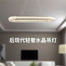 Gold crystal oval pendant chandelier for dining room textured glass