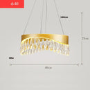 Gold crystal stainless steel chandelier foyer teardrop light