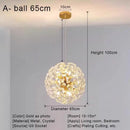 Gold dandelion crystal led pendant chandelier for living room