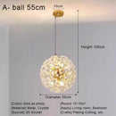 Gold dandelion crystal led pendant chandelier for living room