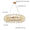 Gold dandelion crystal led pendant chandelier for living room
