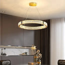 Gold decorbites crystal round ceiling chandelier for dining room