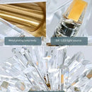 Gold double tiered crystal flower chandelier dining room light