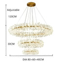 Gold double tiered crystal flower chandelier dining room light