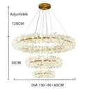 Gold double tiered crystal flower chandelier dining room light