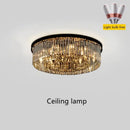 Gold dual purpose crystal ceiling lamp bedroom pendant light