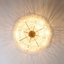 Gold dual purpose crystal ceiling lamp bedroom pendant light