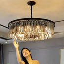 Gold dual purpose crystal ceiling lamp bedroom pendant light