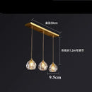 Gold five globe diamond crystal copper led pendant dining room light