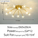 Gold floral led flowers chandeliers with crystals for dining room