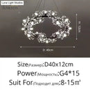 Gold floral led flowers chandeliers with crystals for dining room
