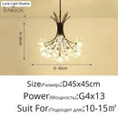 Gold floral led flowers chandeliers with crystals for dining room