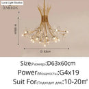 Gold floral led flowers chandeliers with crystals for dining room