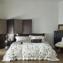Gold floral satin cotton bedding set bedroom duvet cover and pillows