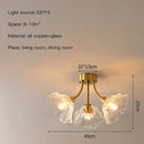 Gold flower chandelier ceiling light for bedroom with glass petals