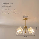 Gold flower chandelier ceiling light for bedroom with glass petals
