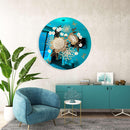 Gold Flowers Printed Mirror Acrylic Circles
