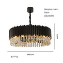 Gold fluted crystal water droplet pendant lights for dining room