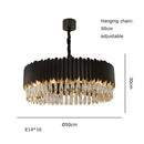 Gold fluted crystal water droplet pendant lights for dining room