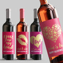 Gold Foil Valentine Wine Label Set